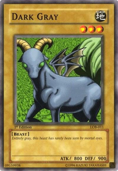 Dark Gray LOB-011 card from The Legend of Blue Eyes White Dragon