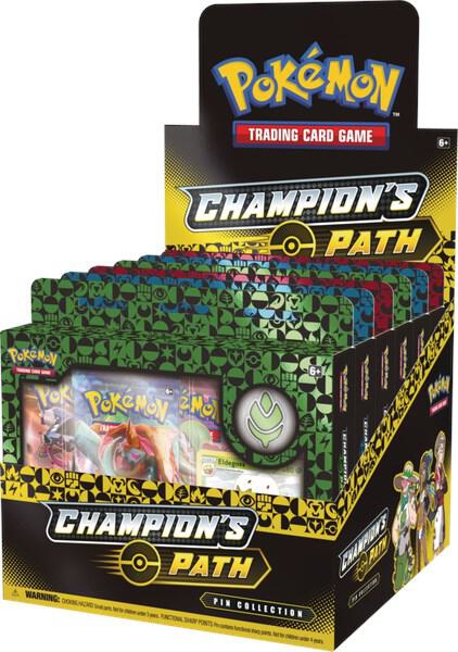 Champion's Path Pin Collection Display: Turffield, Hulbury, & Motostoke Gyms card from Champion's Path