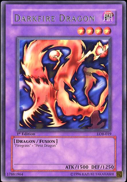 Darkfire Dragon LOB-019 card from The Legend of Blue Eyes White Dragon
