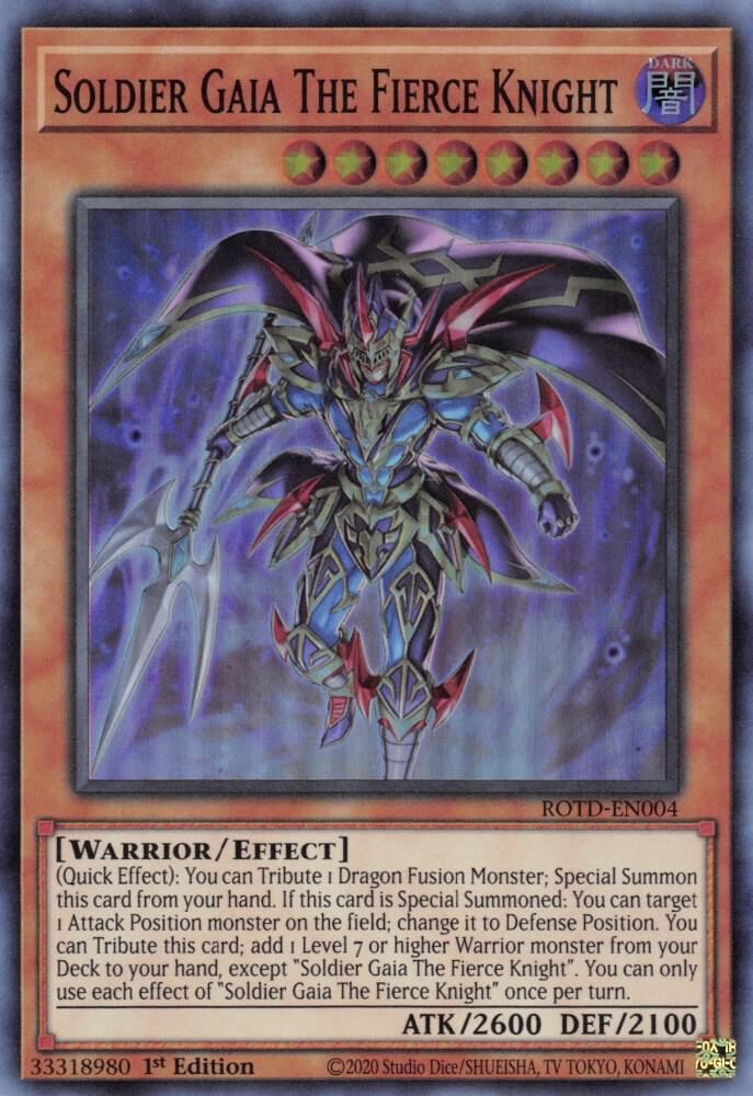 Soldier Gaia The Fierce Knight ROTD-EN004 card from Rise of the Duelist
