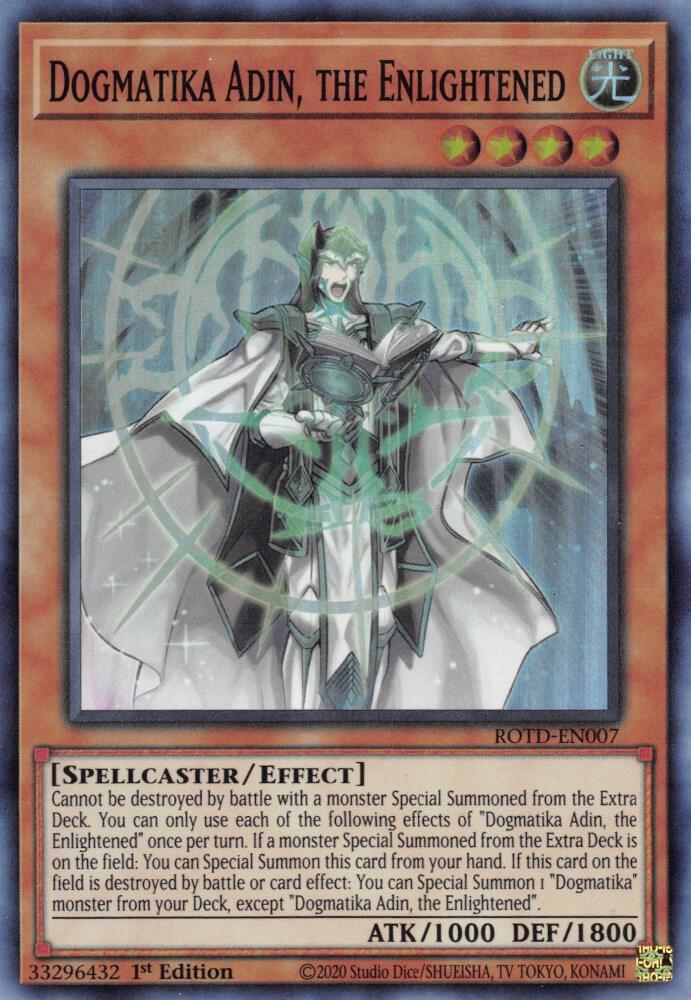 Dogmatika Adin, the Enlightened ROTD-EN007 card from Rise of the Duelist