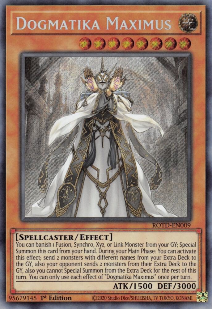 Dogmatika Maximus ROTD-EN009 card from Rise of the Duelist