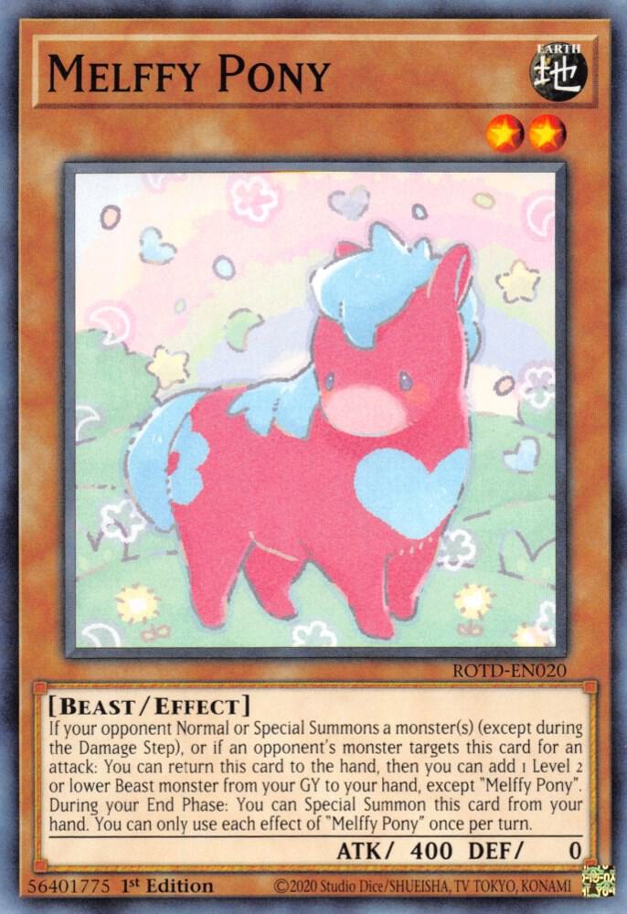 Melffy Pony ROTD-EN020 card from Rise of the Duelist