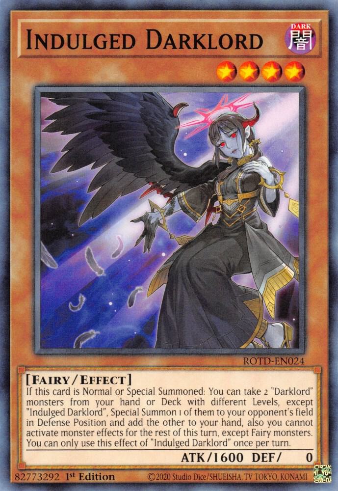 Indulged Darklord ROTD-EN024 card from Rise of the Duelist