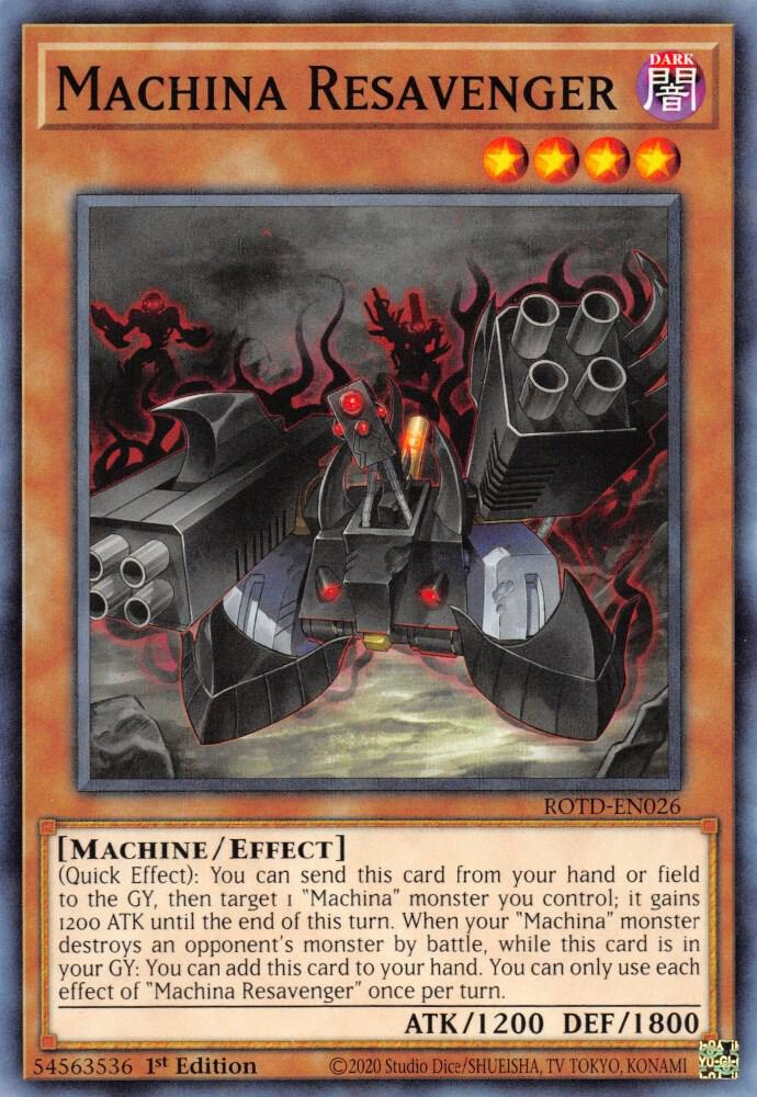 Machina Resavenger ROTD-EN026 card from Rise of the Duelist