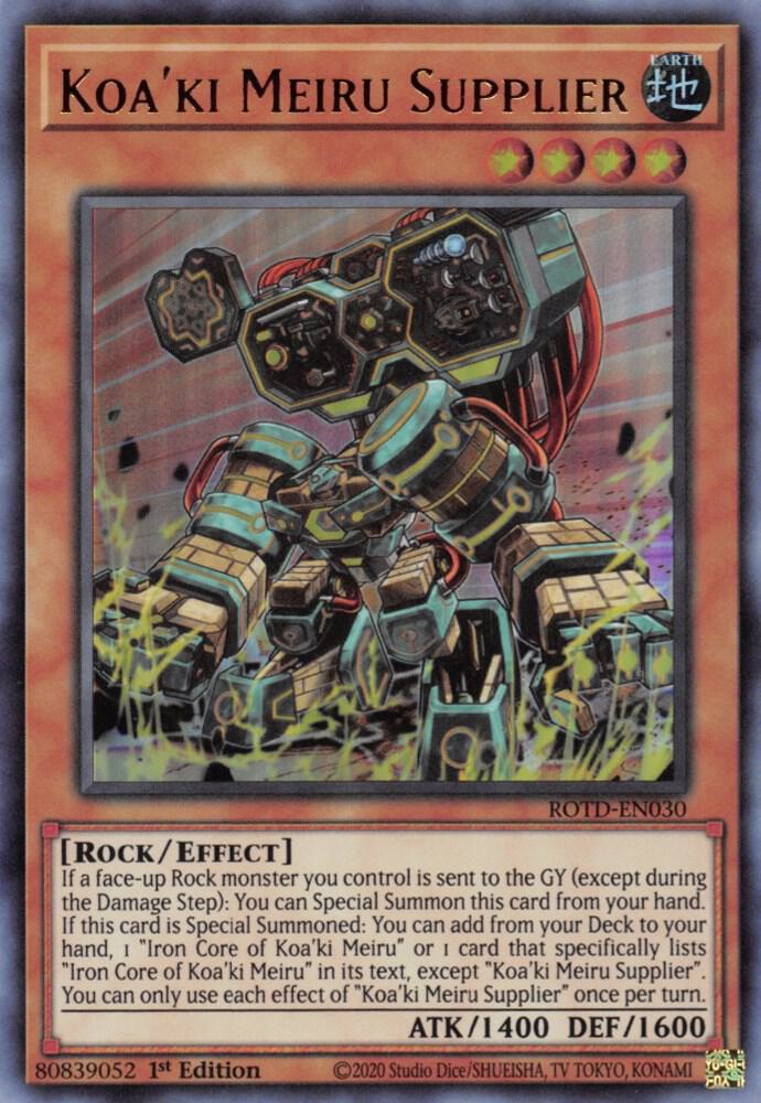 Koa'ki Meiru Supplier ROTD-EN030 card from Rise of the Duelist