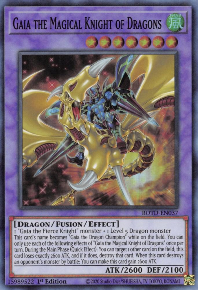 Gaia the Magical Knight of Dragons ROTD-EN037 card from Rise of the Duelist