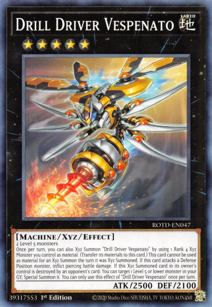 Drill Driver Vespenato ROTD-EN047 card from Rise of the Duelist