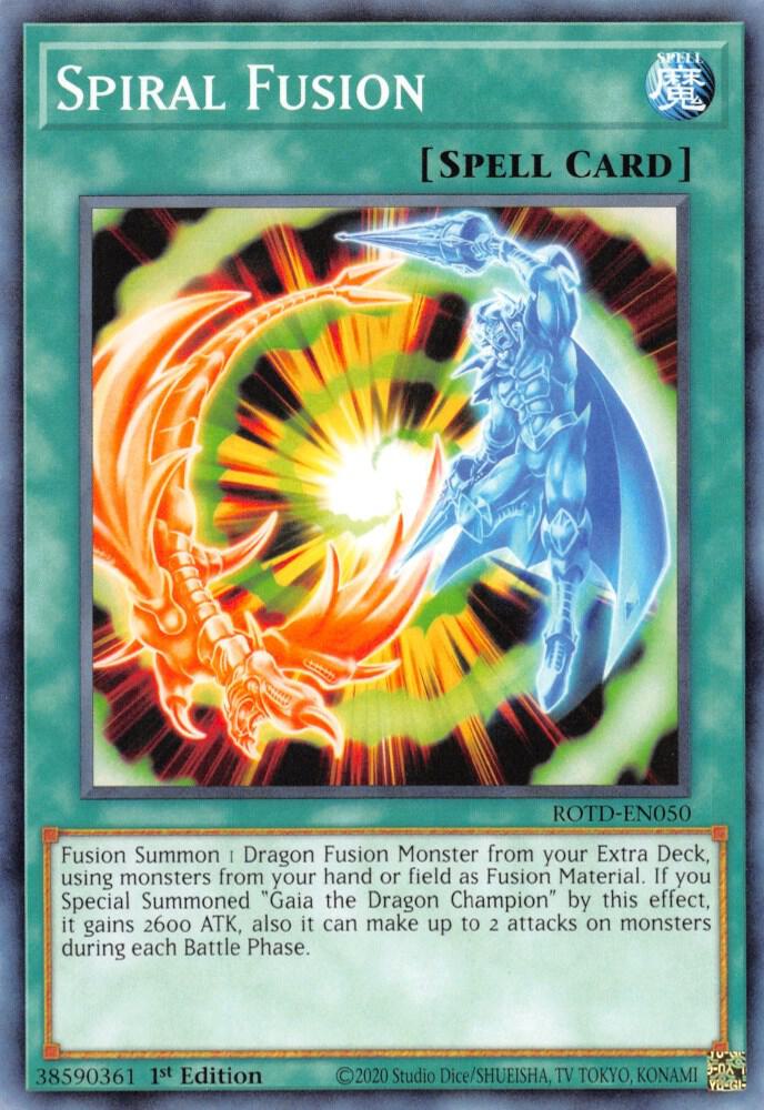 Spiral Fusion ROTD-EN050 card from Rise of the Duelist