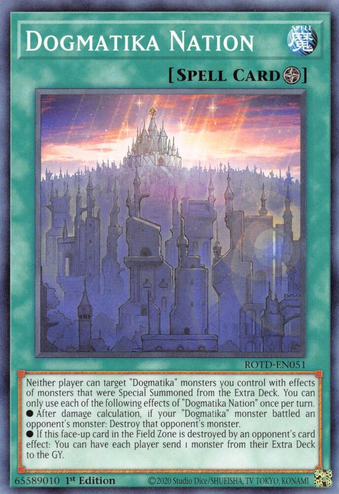 Dogmatika Nation ROTD-EN051 card from Rise of the Duelist