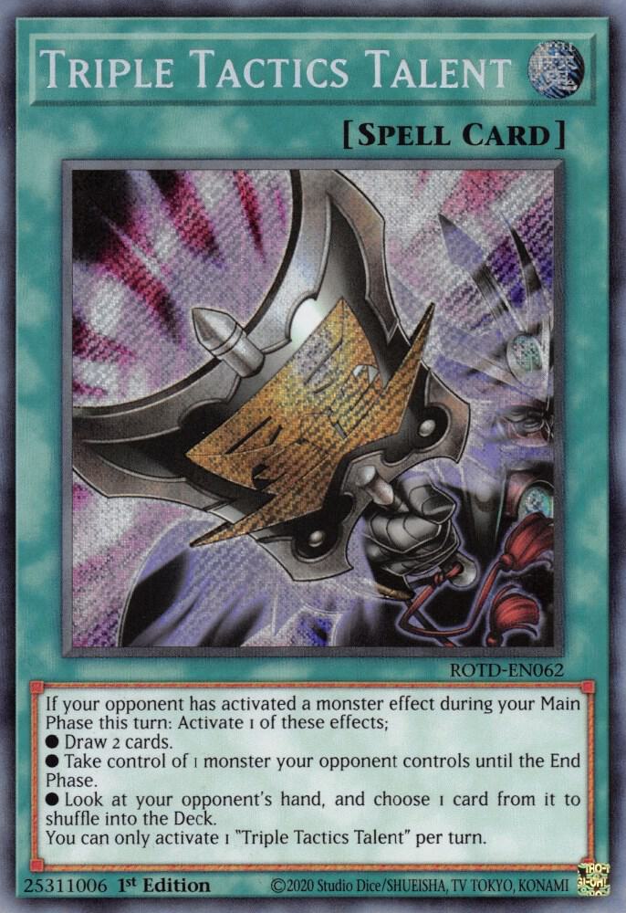 Triple Tactics Talent ROTD-EN062 card from Rise of the Duelist