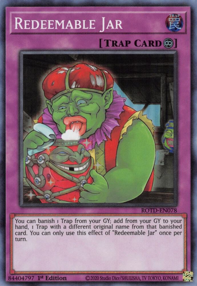 Redeemable Jar ROTD-EN078 card from Rise of the Duelist