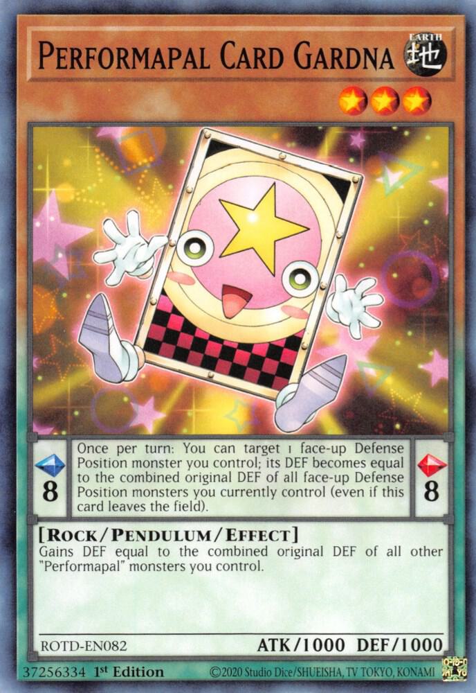 Performapal Card Gardna ROTD-EN082 card from Rise of the Duelist