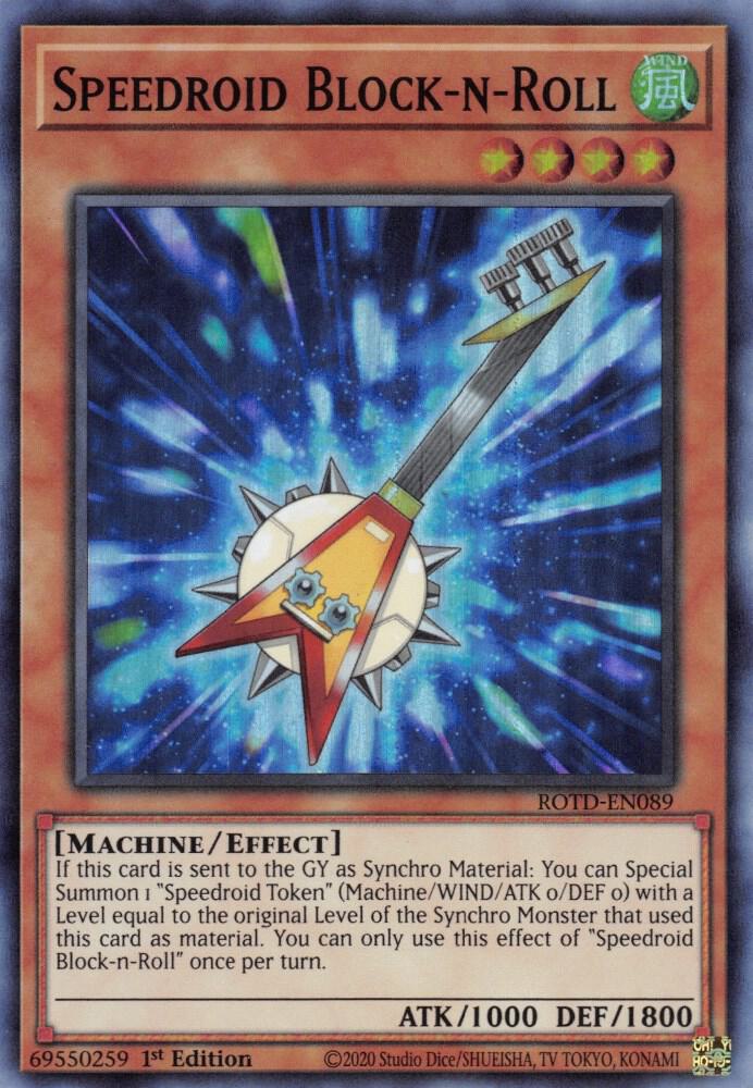 Speedroid Block-n-Roll ROTD-EN089 card from Rise of the Duelist