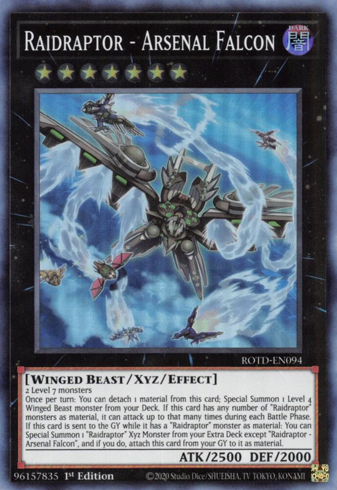 Raidraptor - Arsenal Falcon ROTD-EN094 card from Rise of the Duelist