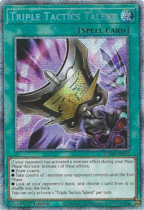 Triple Tactics Talent (Starlight Rare) ROTD-EN062 card from Rise of the Duelist