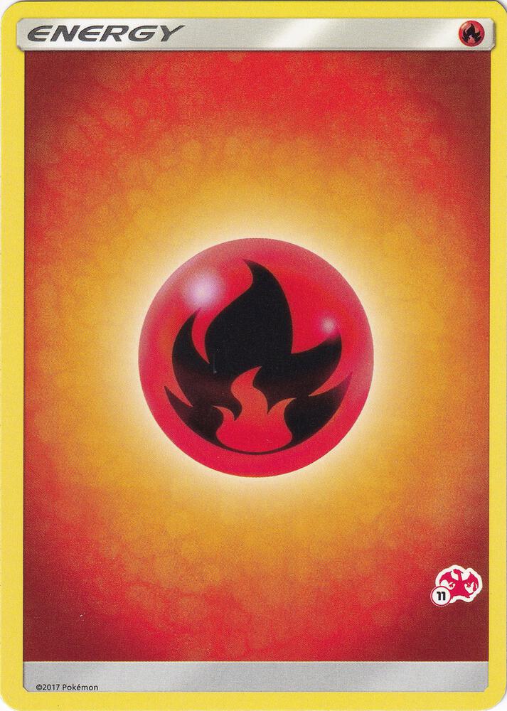 Fire Energy (#11 Charizard Stamped) card from Battle Academy
