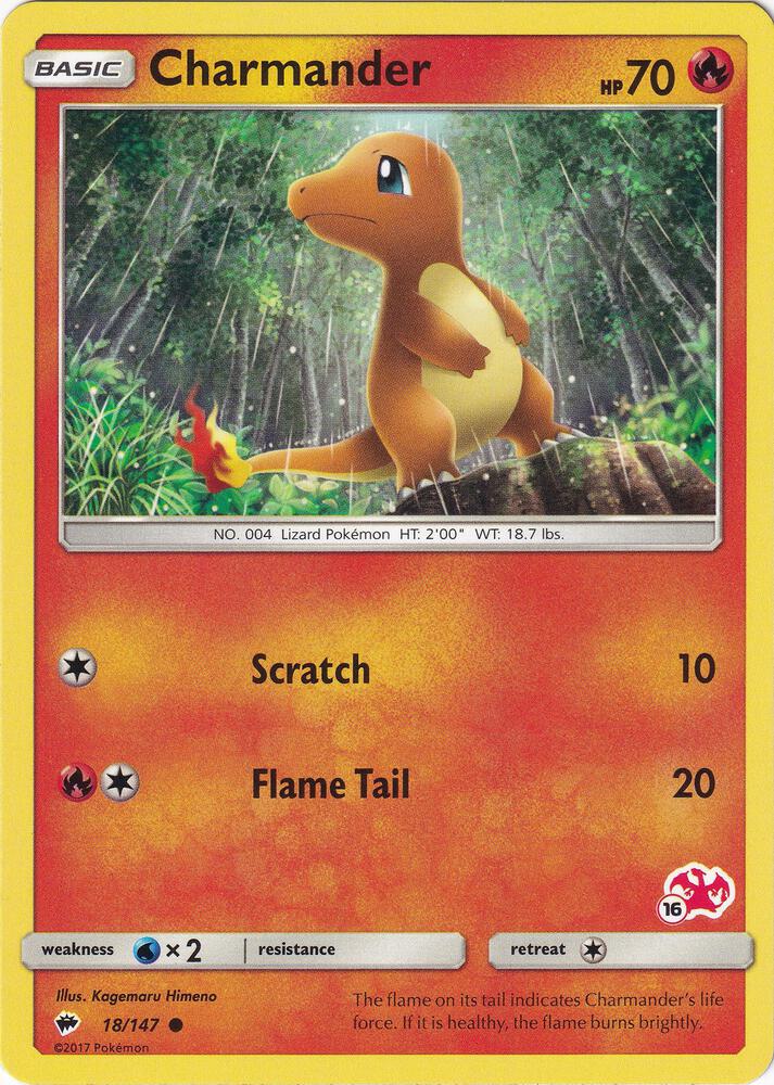 Charmander - 18/147 (#16 Charizard Stamped) 018/147 card from Battle Academy