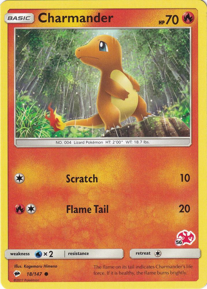 Charmander - 18/147 (#56 Charizard Stamped) 018/147 card from Battle Academy