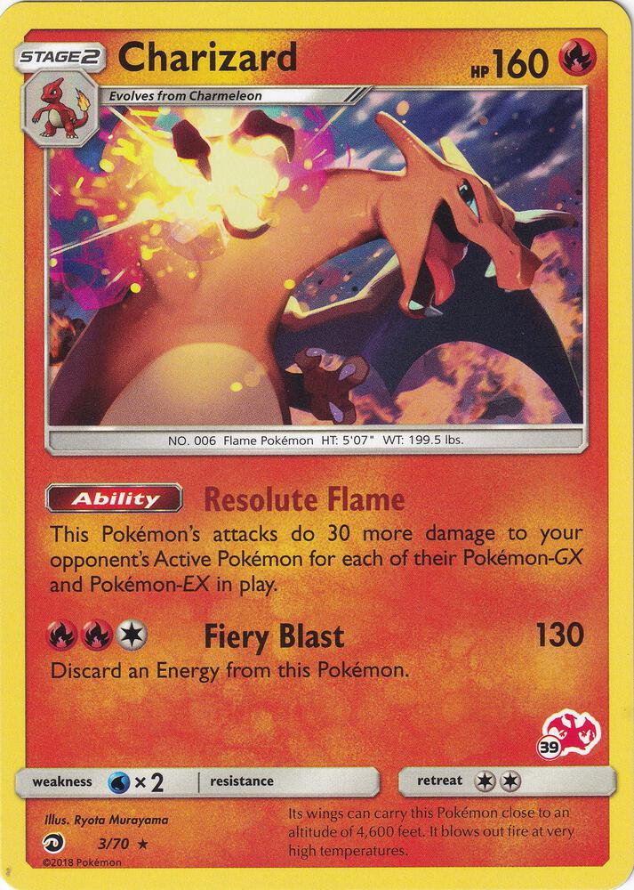 Charizard - 3/70 (#39 Charizard Stamped) 003/070 card from Battle Academy