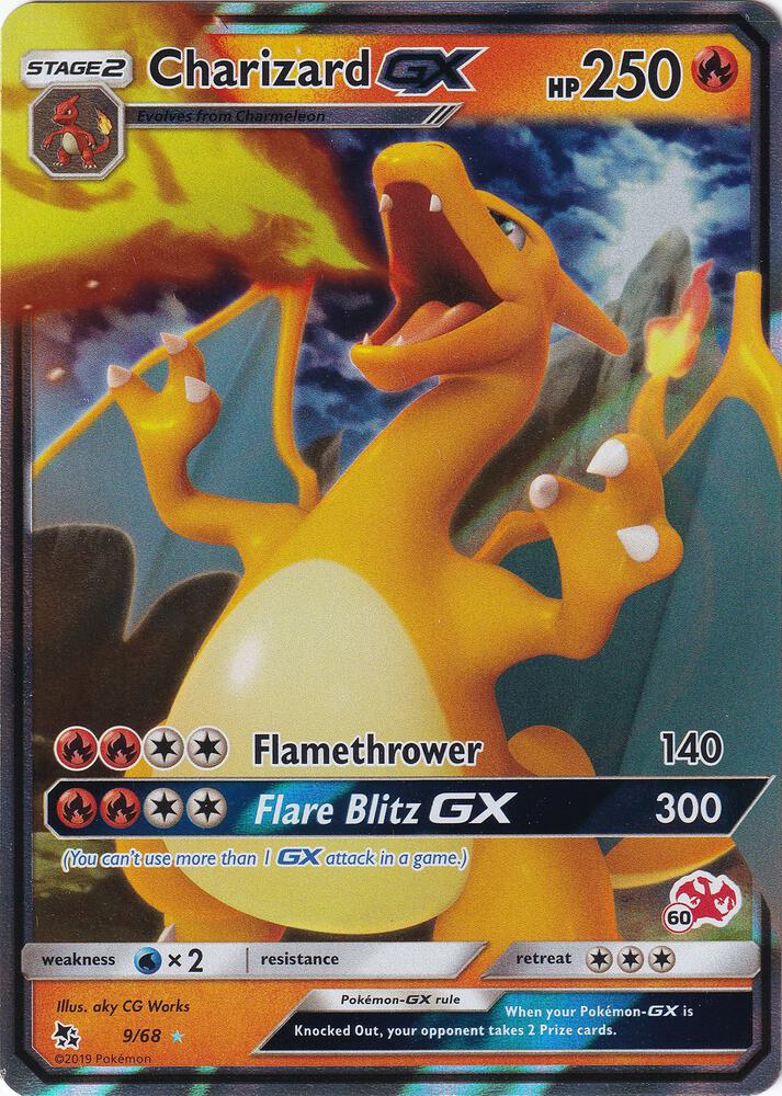 Charizard GX - 9/68 (#60 Charizard Stamped) 009/068 card from Battle Academy