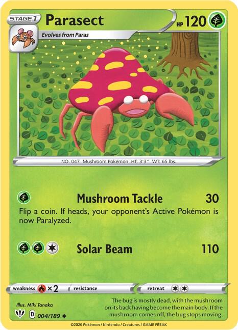 Parasect 004/189 card from SWSH03: Darkness Ablaze