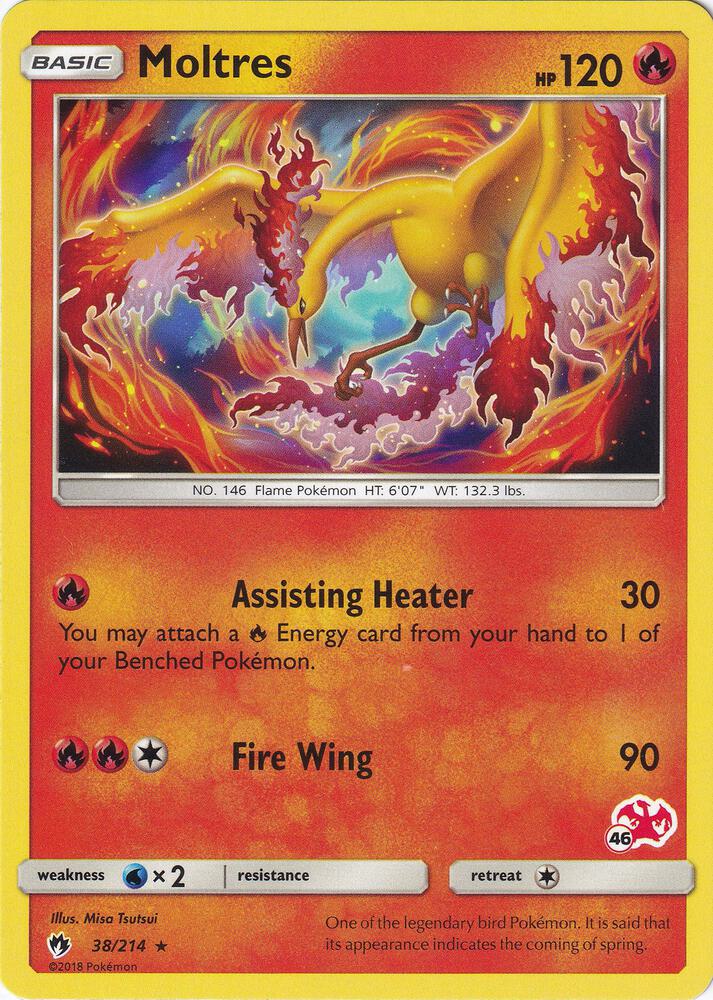 Moltres - 38/214 (#46 Charizard Stamped) 038/214 card from Battle Academy