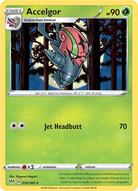 Accelgor 010/189 card from SWSH03: Darkness Ablaze