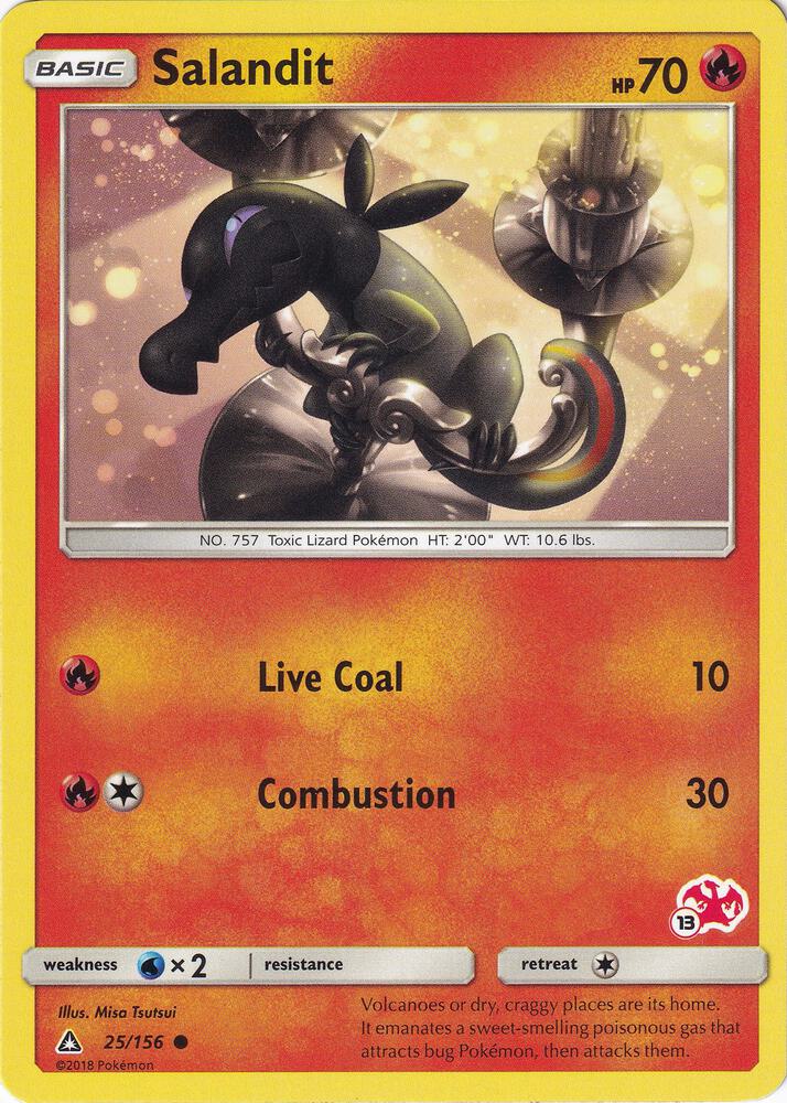 Salandit - 25/156 (#13 Charizard Stamped) 025/156 card from Battle Academy