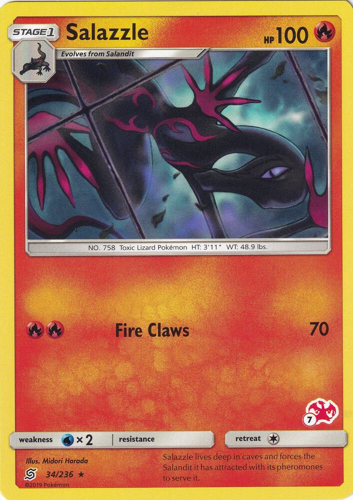 Salazzle - 34/236 (#7 Charizard Stamped) 034/236 card from Battle Academy
