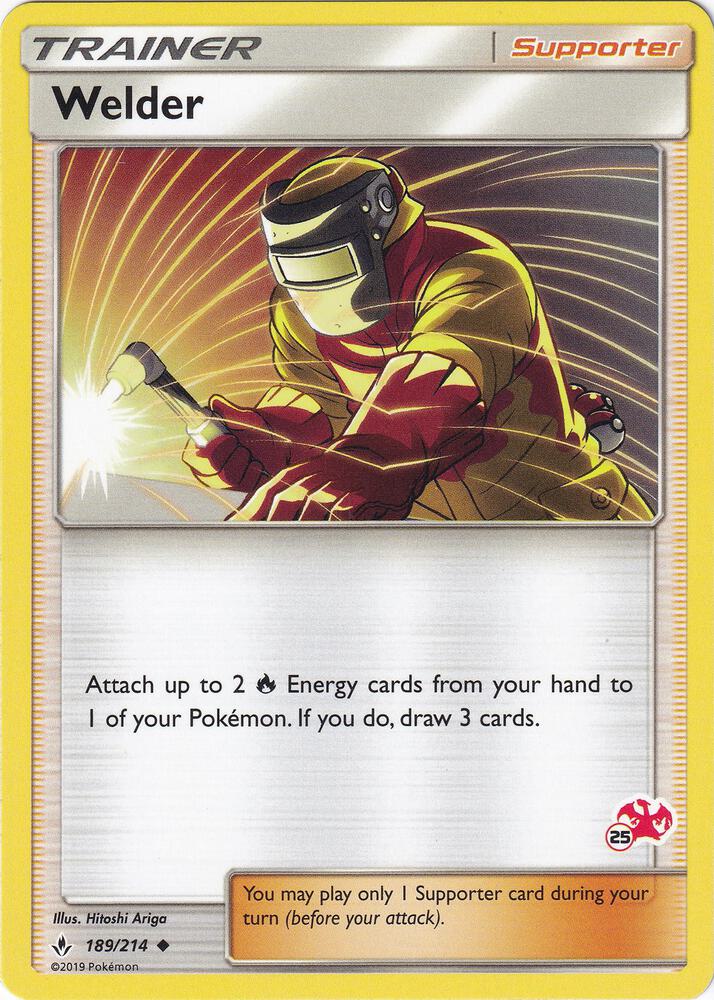 Welder (#25 Charizard Stamped) 189/214 card from Battle Academy