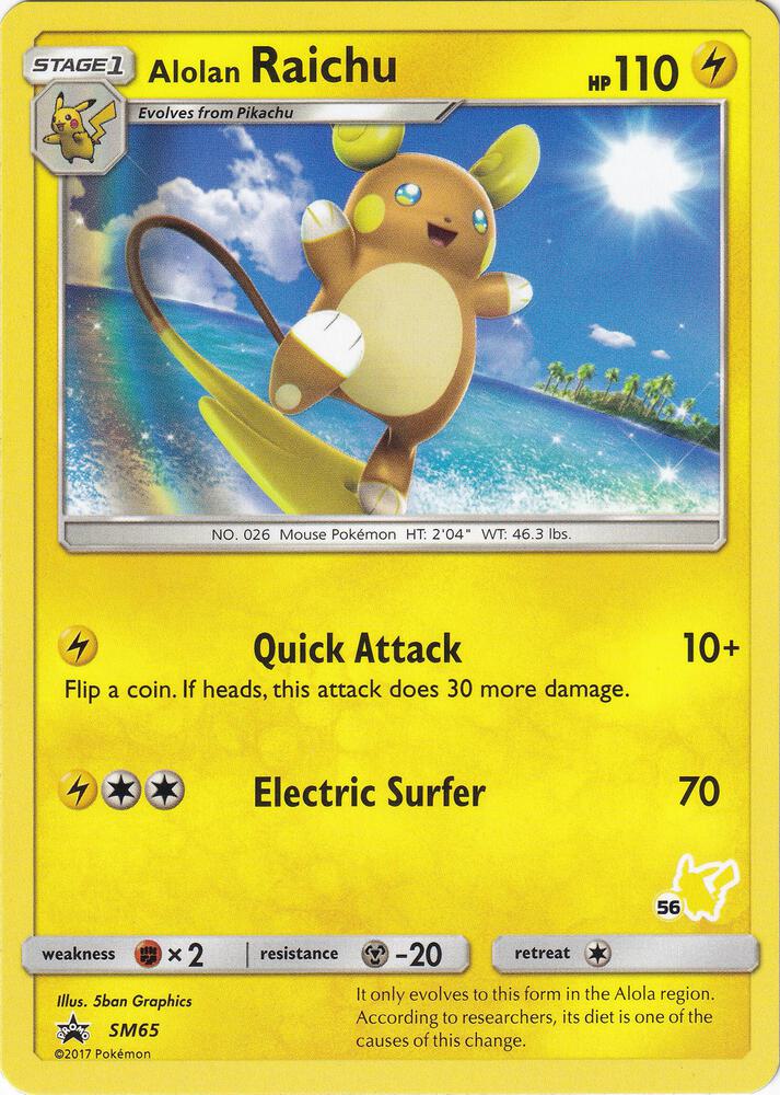 Alolan Raichu (#56 Pikachu Stamped) SM65 card from Battle Academy