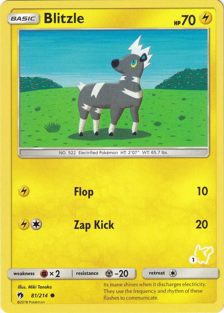 Blitzle - 81/214 (#1 Pikachu Stamped) 081/214 card from Battle Academy