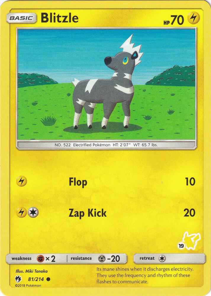 Blitzle - 81/214 (#19 Pikachu Stamped) 081/214 card from Battle Academy