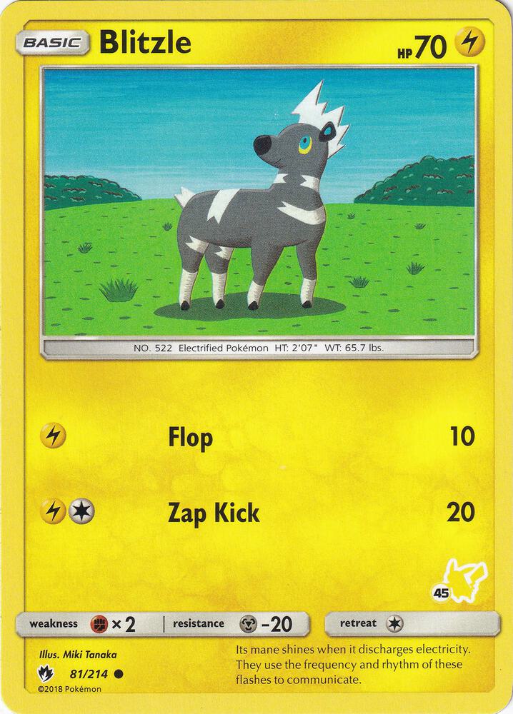 Blitzle - 81/214 (#45 Pikachu Stamped) 081/214 card from Battle Academy