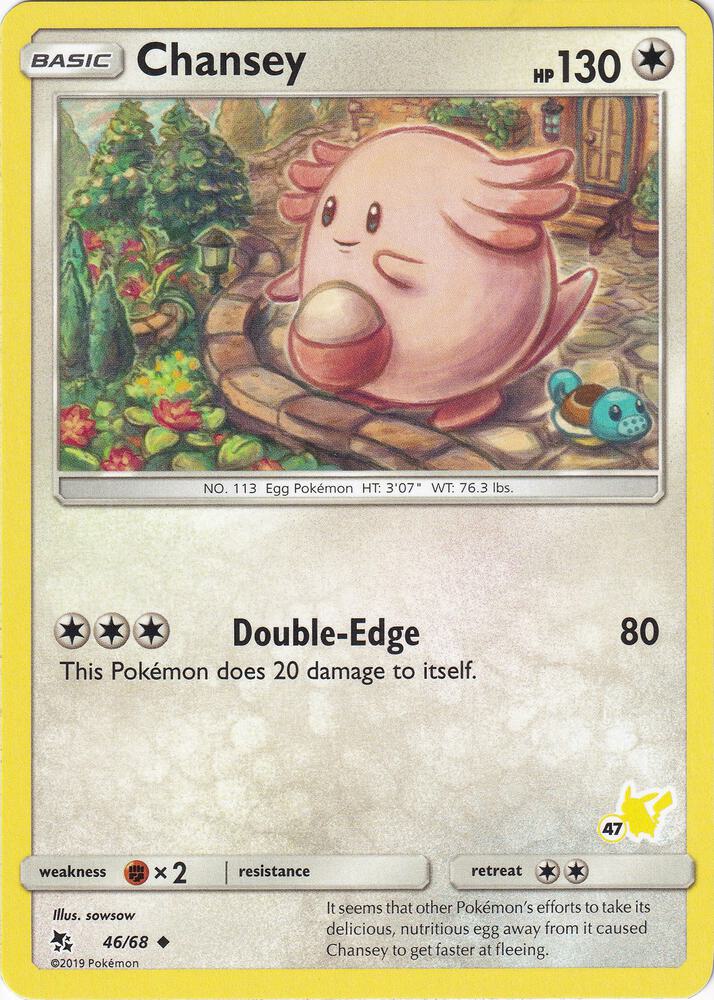 Chansey - 46/68 (#47 Pikachu Stamped) 046/068 card from Battle Academy