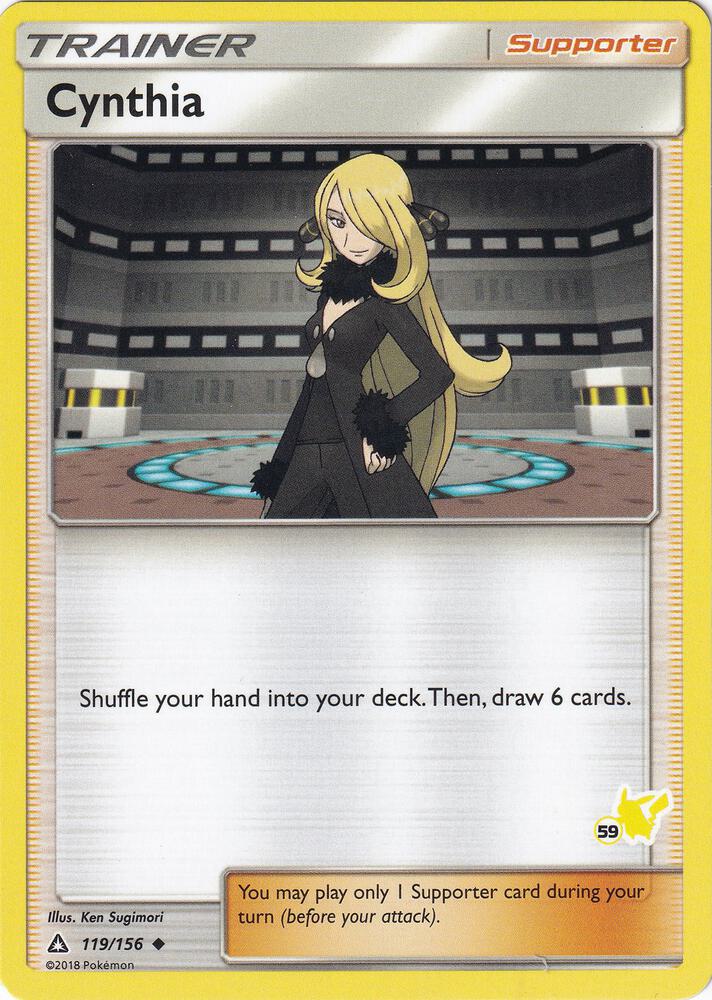 Cynthia (#59 Pikachu Stamped) 119/156 card from Battle Academy