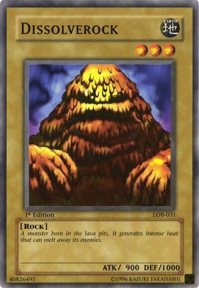 Dissolverock LOB-031 card from The Legend of Blue Eyes White Dragon