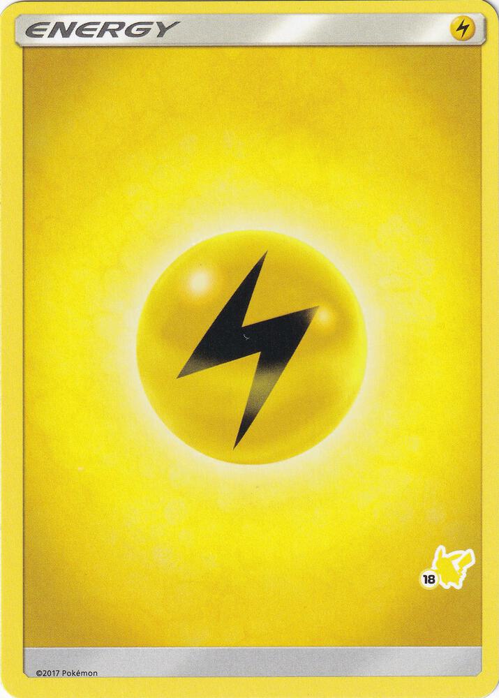 Lightning Energy (#18 Pikachu Stamped) card from Battle Academy