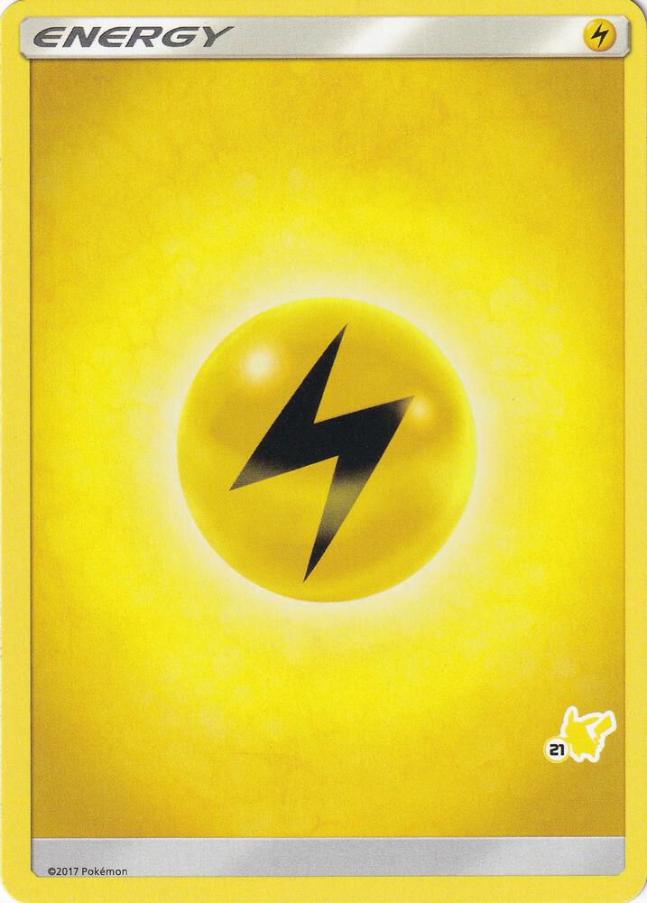 Lightning Energy (#21 Pikachu Stamped) card from Battle Academy