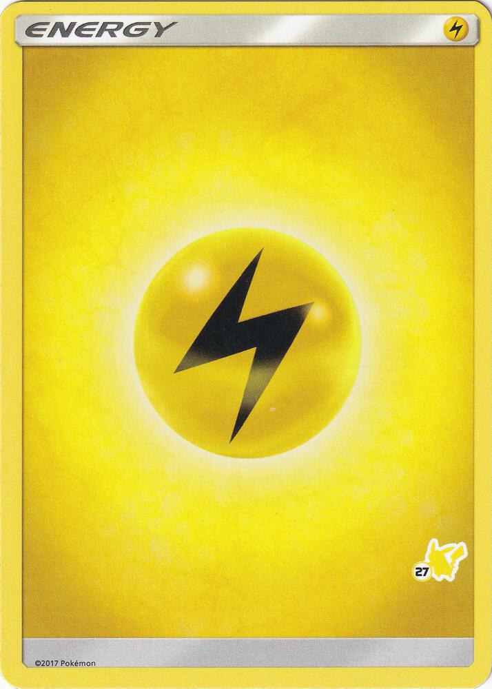 Lightning Energy (#27 Pikachu Stamped) card from Battle Academy