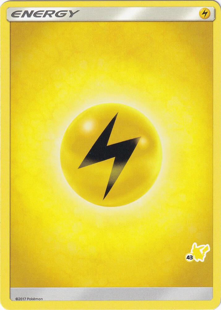 Lightning Energy (#43 Pikachu Stamped) card from Battle Academy