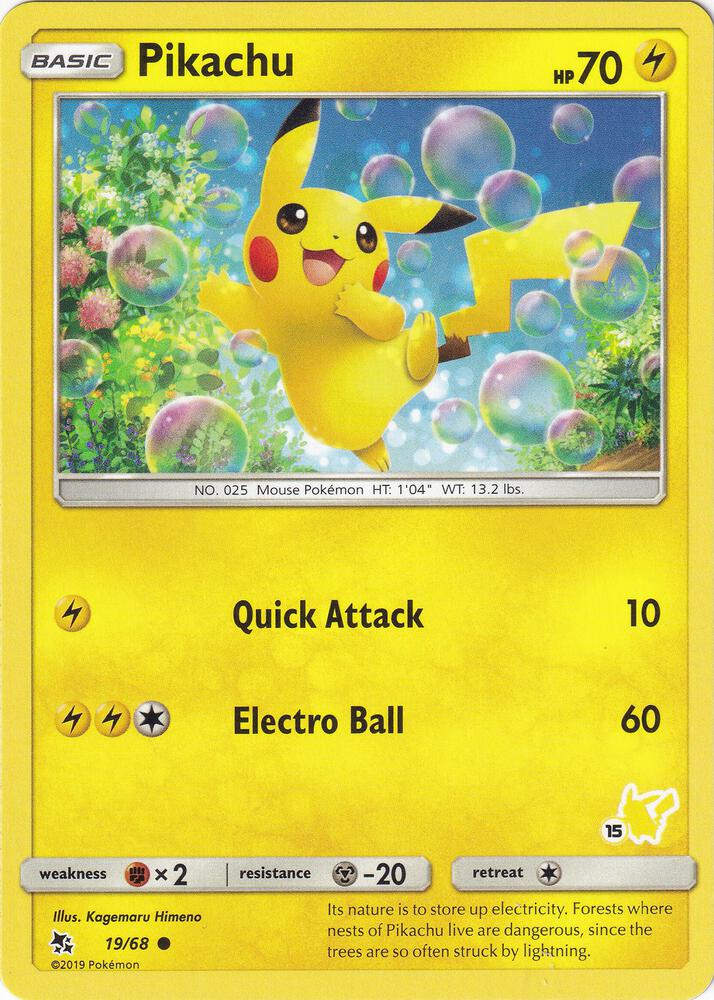 Pikachu - 19/68 (#15 Pikachu Stamped) 019/068 card from Battle Academy