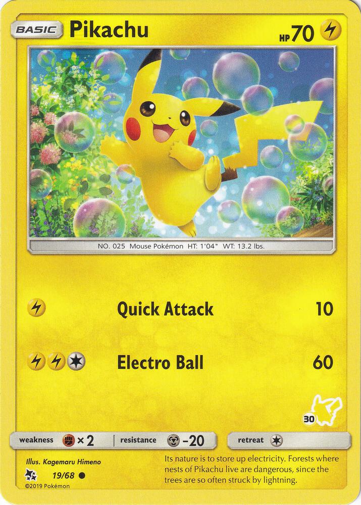 Pikachu - 19/68 (#30 Pikachu Stamped) 019/068 card from Battle Academy