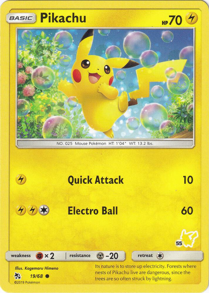 Pikachu - 19/68 (#55 Pikachu Stamped) 019/068 card from Battle Academy