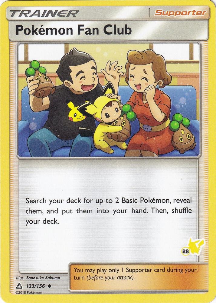 Pokemon Fan Club (#28 Pikachu Stamped) 133/156 card from Battle Academy