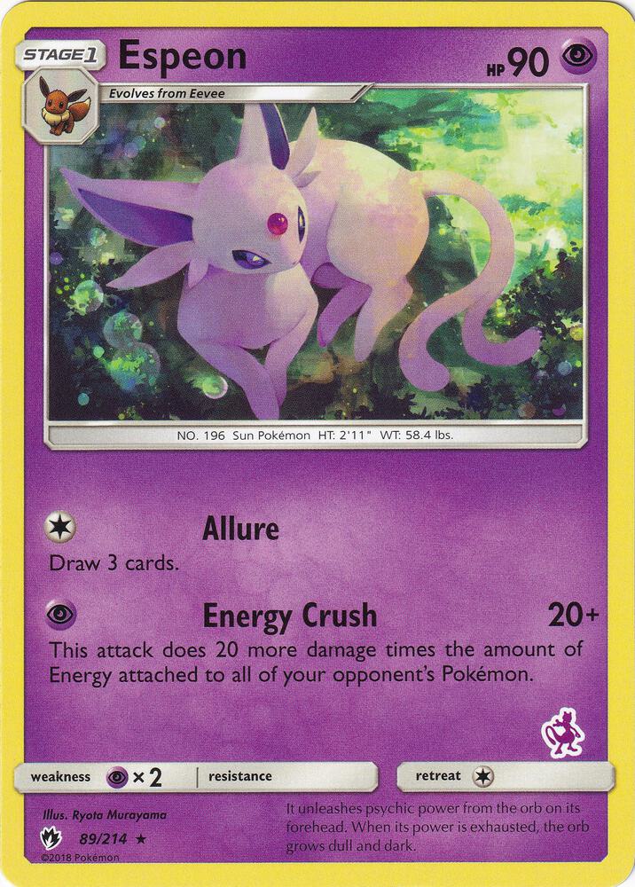 Espeon - 89/214 (Mewtwo Stamped) 089/214 card from Battle Academy