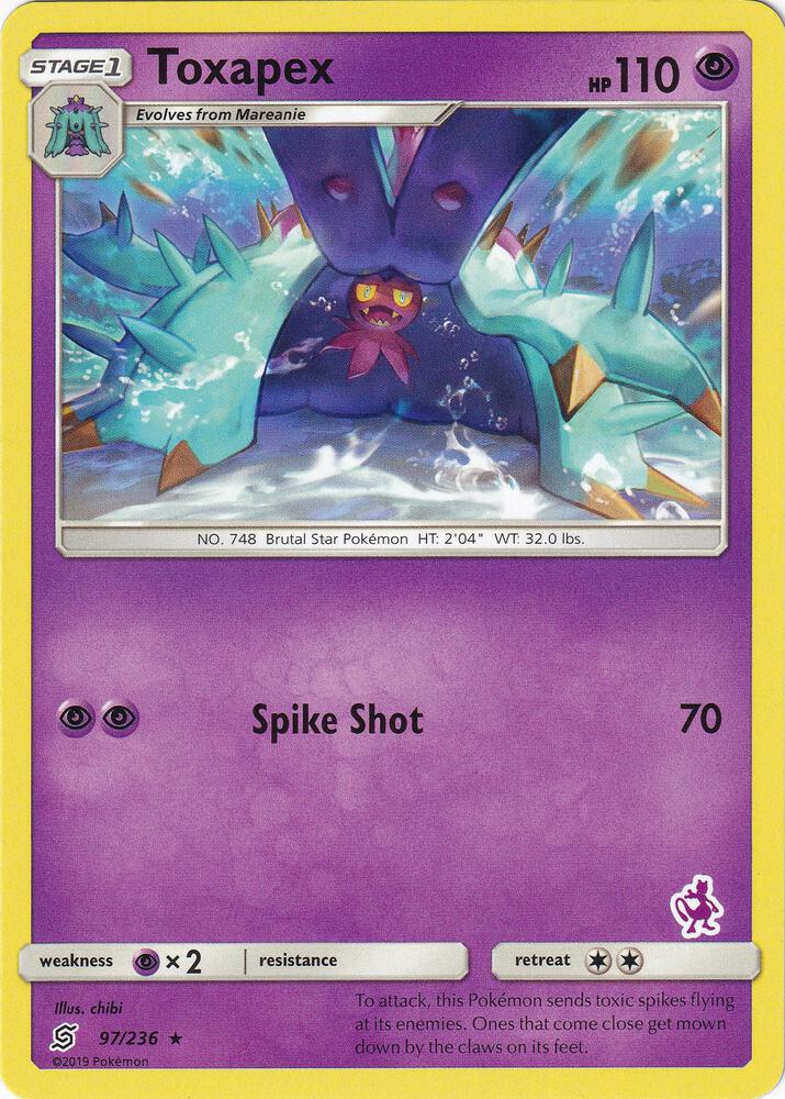 Toxapex - 97/236 (Mewtwo Stamped) 097/236 card from Battle Academy