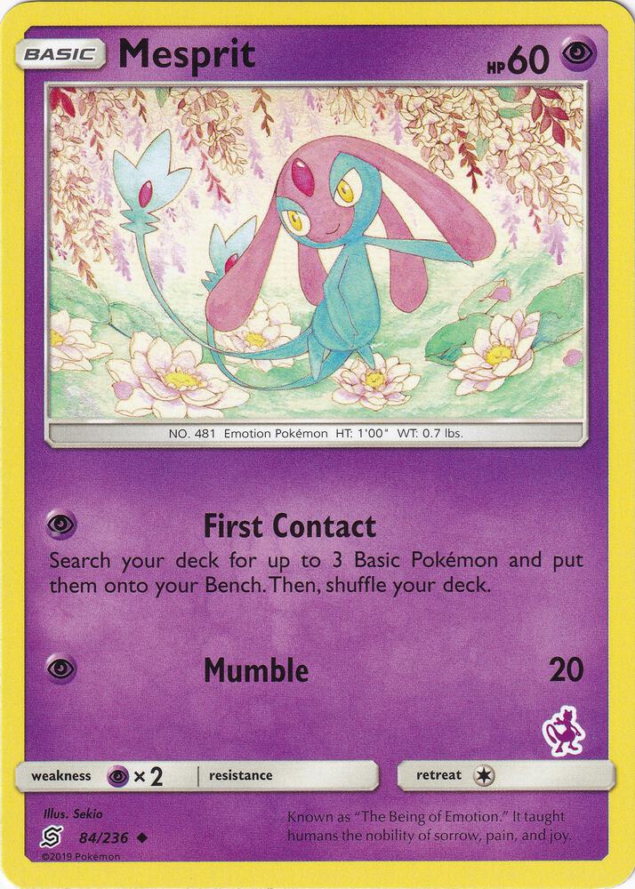 Mesprit - 84/236 (Mewtwo Stamped) 084/236 card from Battle Academy
