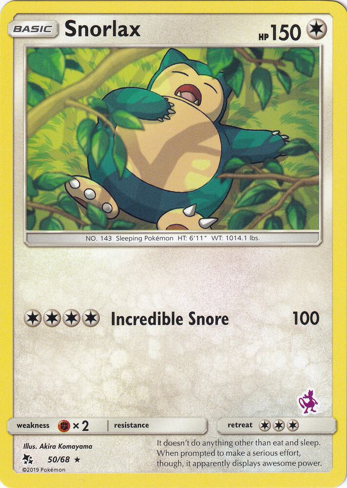 Snorlax - 50/68 (Mewtwo Stamped) 050/068 card from Battle Academy